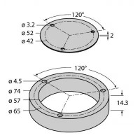 TURCK Aluminium protecting ring and shielding plateдля индуктивных датчиков угла поворота Ri-QR24 - M4-QR24 1590919