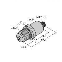 TURCK DrucktransmitterС выходом по напряжению (3-х проводн.) - PT60R-1008-U1-H1143