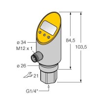 TURCK Pressure sensorс токовым и транзисторным pnp/npn дискретным выходом выход 2 настраивается как дискретный - PS010V-301-LI2UPN8X-H1141 6833304