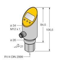 TURCK Pressure sensorс токовым и транзисторным pnp/npn дискретным выходом выход 2 настраивается как дискретный - PS016V-311-LI2UPN8X-H1141 6833545
