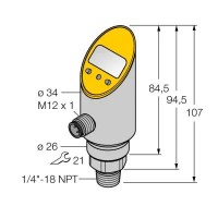 TURCK Pressure sensorс токовым и транзисторным pnp/npn дискретным выходом выход 2 настраивается как дискретный - PS400R-303-LI2UPN8X-H1141 6833412