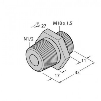 TURCK Ввинчиваемый адаптерДля свободно выравниваемых датчиков контроля потока F(T)CST - FCA-FCST-N1/2-A4 6870293