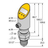 TURCK Датчик давления (вращаем.)с токовым и транзисторным pnp/npn дискретным выходом - PS100R-508-LUUPN8X-H1141 6832357