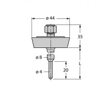 TURCK Детектирование температурыЗащитные гильзы - THW-3-DN25K-A4-L035