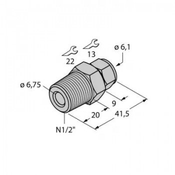 TURCK Детектирование температурыКомпрессионные фитинги - CF-M-6-N1/2-A4 9910529