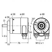 TURCK Измерение характеристик вращенияАбсолютный энкодер/ Multiturn - RM-29S6C-9A28B-R3M12 1544413
