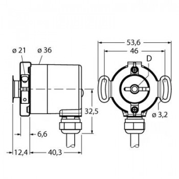 TURCK Измерение характеристик вращенияАбсолютный энкодер/ single-turn - RS-07H6E-7A12B-C 1M 1544045
