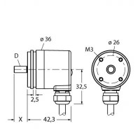 TURCK Измерение характеристик вращенияАбсолютный энкодер/ single-turn - RS-54S6S-5B9B-C 1M 1545231