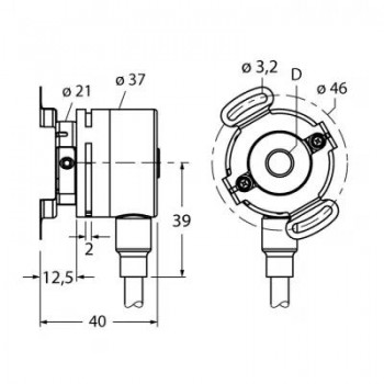 TURCK Измерение характеристик вращенияИнкрементальный энкодер - Ri-09H8E-2F360-C 1544107