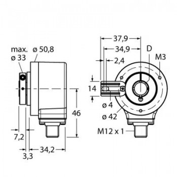 TURCK Измерение характеристик вращенияИнкрементальный энкодер - Ri-12H10T-2B2048-H1181 1544727