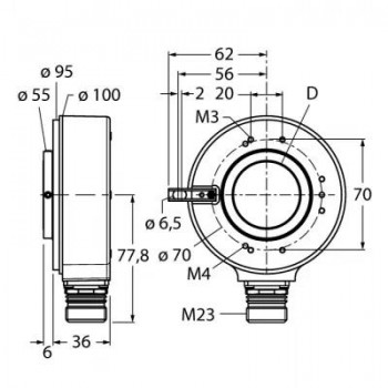 TURCK Измерение характеристик вращенияИнкрементальный энкодер - Ri-42H30S4-2B5000-12M23 1545230