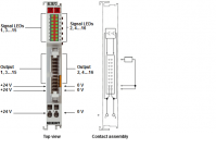 16-канальный модуль цифрового выхода 24 В постоянного тока, 0,5 A, подключение по ленточному кабелю - KL2872